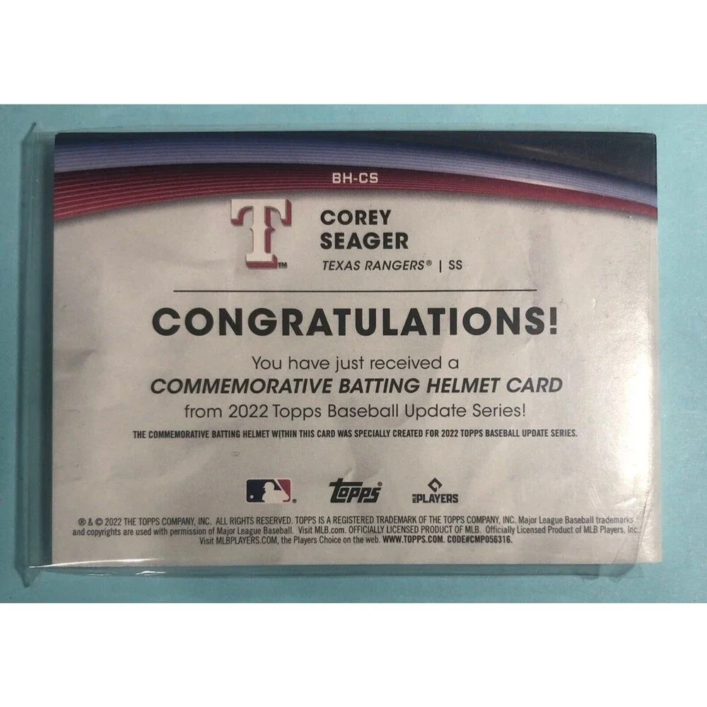 2022 Topps Texas Rangers Corey Seger Batting Helmet Card-NMnt